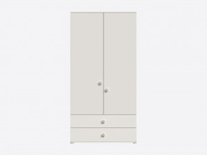 Cilek Montes White 2-door Wardrobe 3D Model
