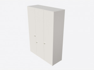 Cilek Montes White 3-door Wardrobe 3D Model