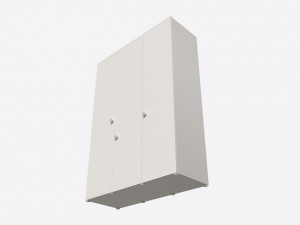 Cilek Montes White 3-door Wardrobe 3D Model