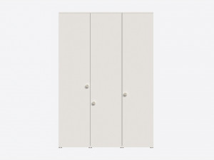Cilek Montes White 3-door Wardrobe 3D Model