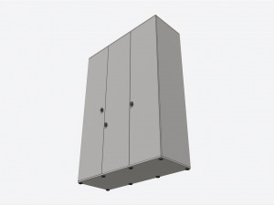 Cilek Montes White 3-door Wardrobe 3D Model