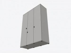 Armadio Cilek Montes a 3 ante bianco Modello 3D