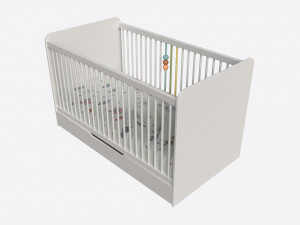 Cilek Montes White Baby Crib 3D 模型