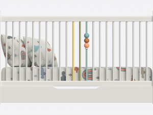 Cilek Montes White Baby Crib 3D 模型