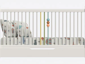 Cilek Montes White Baby Crib 3D Model