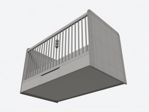 Cilek Montes White Baby Crib 3D 模型