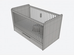 Cilek Montes White Baby Crib 3D 模型