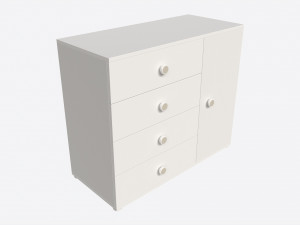 Cilek Montes White Dresser 3D Model