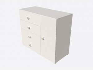 Cilek Montes White Dresser 3D Model