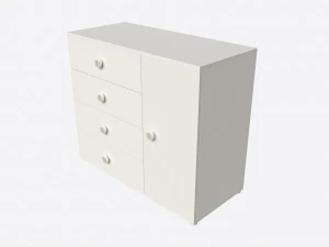 Cilek Montes White Dresser 3D Model