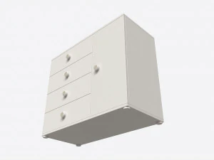 Cilek Montes White Dresser 3D Model