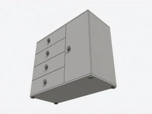 Cilek Montes White Dresser 3D Model
