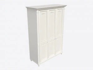 Lemari Pakaian Cilek Romantis 3 Pintu Model 3D