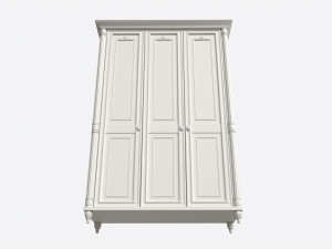 Cilek Romantic 3-door Wardrobe 3D Model