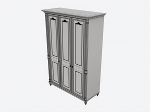 Cilek Romantic 3-door Wardrobe 3D Model