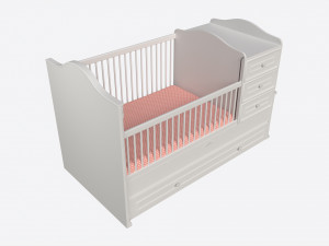Cilek Romantic Convertible Baby Bed Modelo 3D