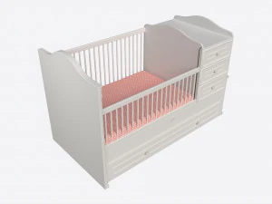 सिलेक रोमांटिक कन्वर्टिबल बेबी बेड 3D मॉडल