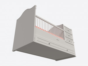 Cilek Romantic Convertible Baby Bed 3D 模型