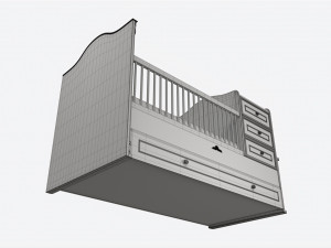 Cilek Romantic Convertible Baby Bed 3D 模型