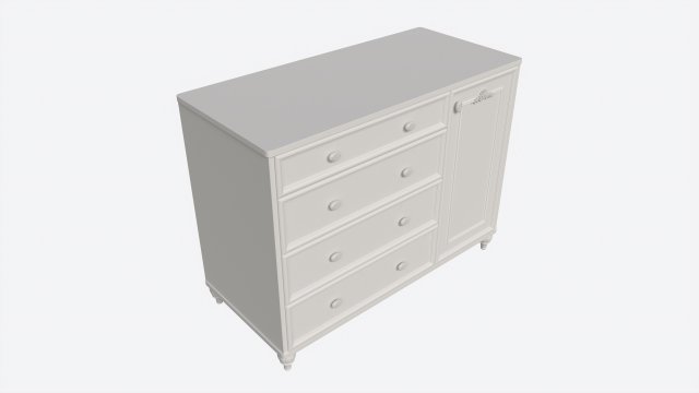 Cilek Romantic Dresser Modelo 3D .c4d .max .obj .3ds .fbx .stl .blend 