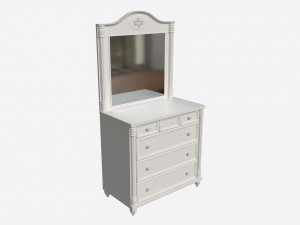 Cilek Romantic Dresser with Mirror 3D Model