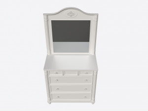 Cilek Romantic Dresser with Mirror 3D Model