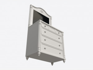 Cilek Romantic Dresser with Mirror 3D Model