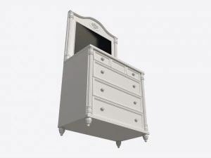 Com&ograve; romantico Cilek con specchio Modello 3D