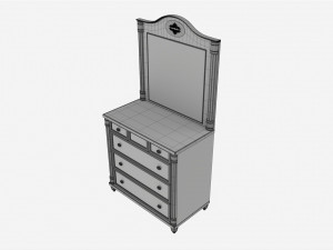 Cilek Romantic Dresser with Mirror 3D Model