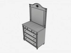 Com&ograve; romantico Cilek con specchio Modello 3D