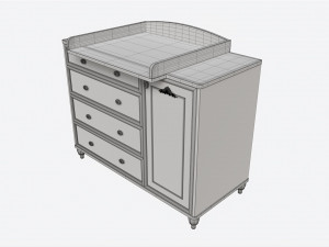 Cilek Romantic Dresser with Table Modèle 3D