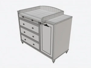 Com&ograve; romantico con tavolo Cilek Modello 3D