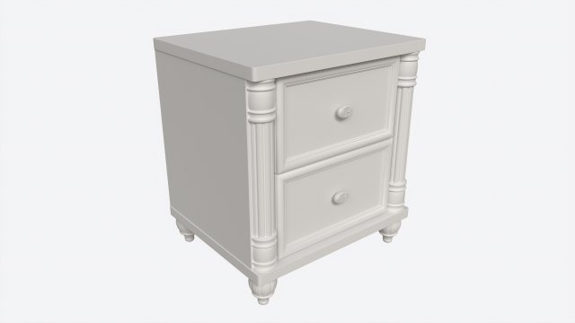 Cilek Romantic Nightstand 3D Model .c4d .max .obj .3ds .fbx .stl .blend 