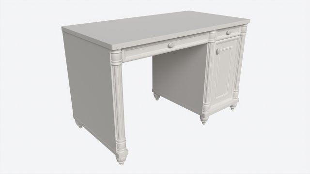 Cilek Romantic Study Desk 3D Model .c4d .max .obj .3ds .fbx .stl .blend 