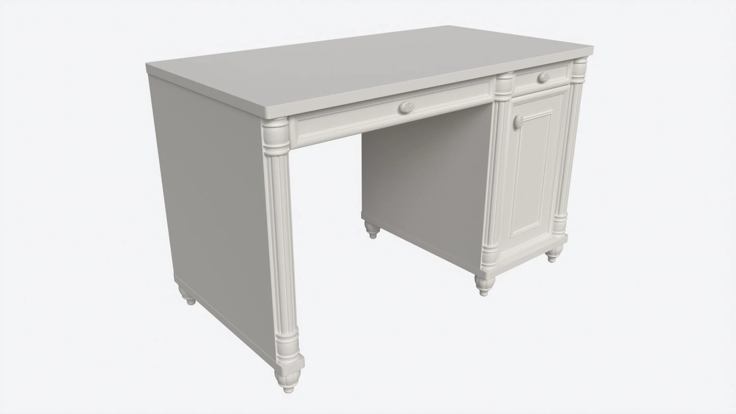 Cilek Romantic Study Desk 3D Model .c4d .max .obj .3ds .fbx .stl .blend 