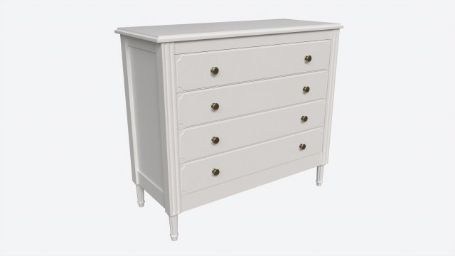 Ellipse Elit Chest of 4 Drawers 3D Model .c4d .max .obj .3ds .fbx .stl .blend 