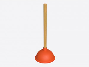 Plunger with Wooden Handle Modelo 3D