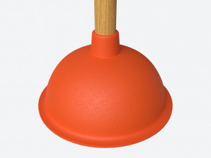 Plunger with Wooden Handle Modelo 3D