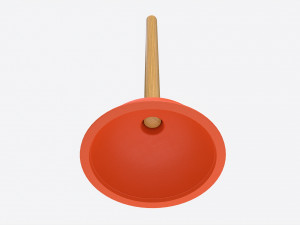 Plunger with Wooden Handle Modelo 3D