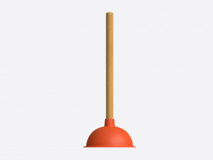 Plunger with Wooden Handle Modelo 3D