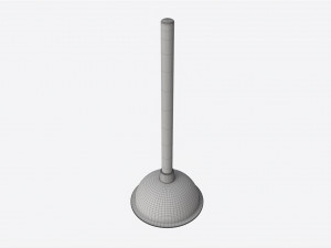 Plunger with Wooden Handle Modelo 3D