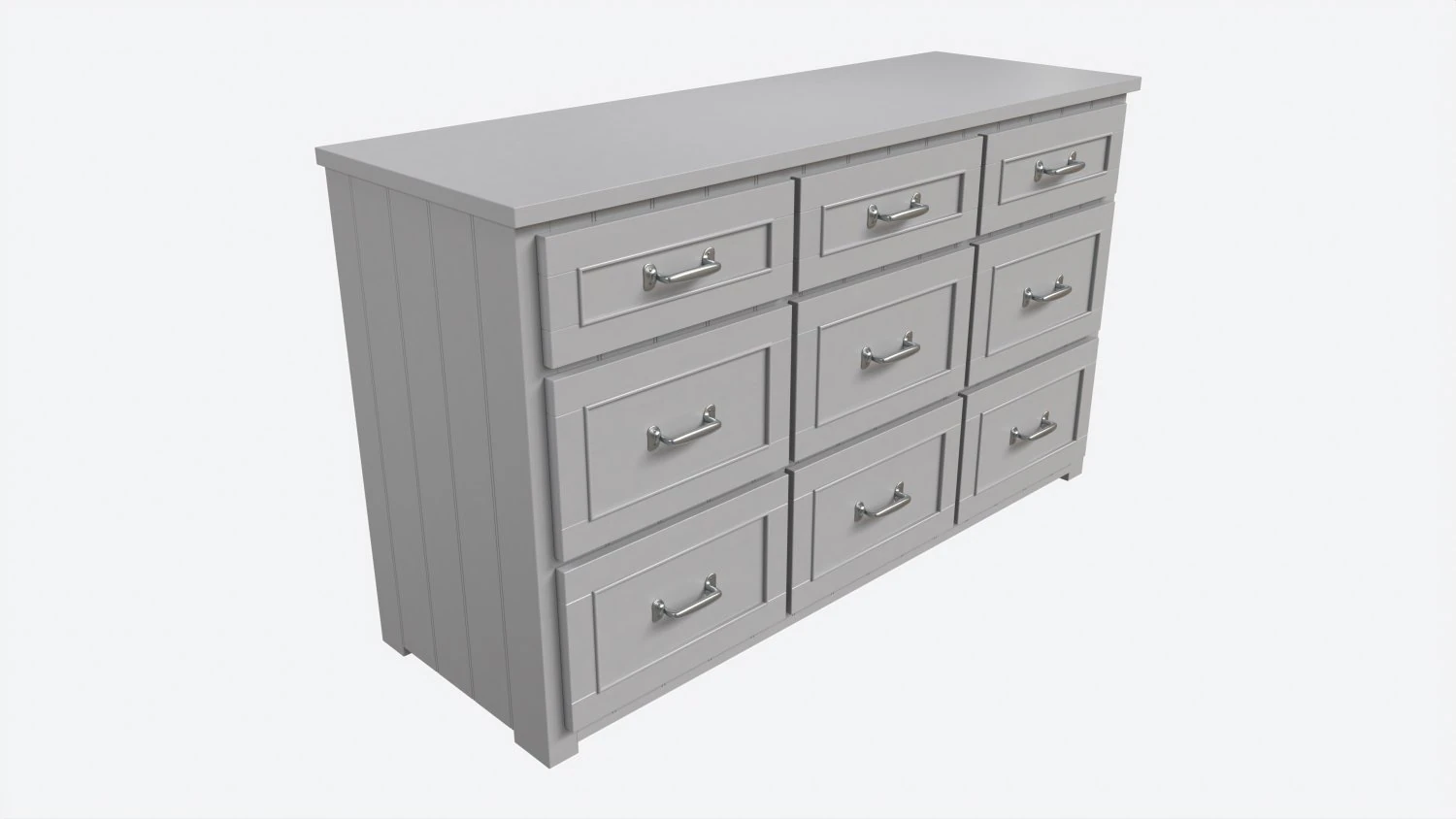 Pottery Barn Belden Extra-wide Dresser 3D Model .c4d .max .obj .3ds .fbx .stl .blend