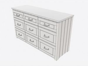 Pottery Barn Belden Extra-wide Dresser Modelo 3D