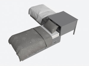 Pottery Barn Belden Twin Beds with Headboard Shelf 3D-Modell