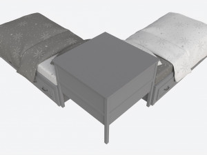 Pottery Barn Belden Twin Beds with Headboard Shelf 3D-Modell