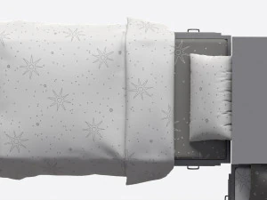 Letti gemelli Pottery Barn Belden con ripiano testiera Modello 3D