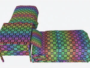 Letti gemelli Pottery Barn Belden con ripiano testiera Modello 3D