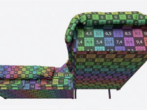 Letti gemelli Pottery Barn Belden con ripiano testiera Modello 3D