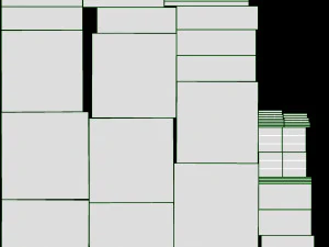 Letti gemelli Pottery Barn Belden con ripiano testiera Modello 3D