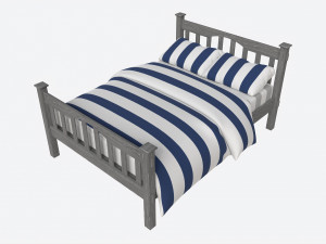 Pottery Barn Kendall Bed Double 3D-Modell